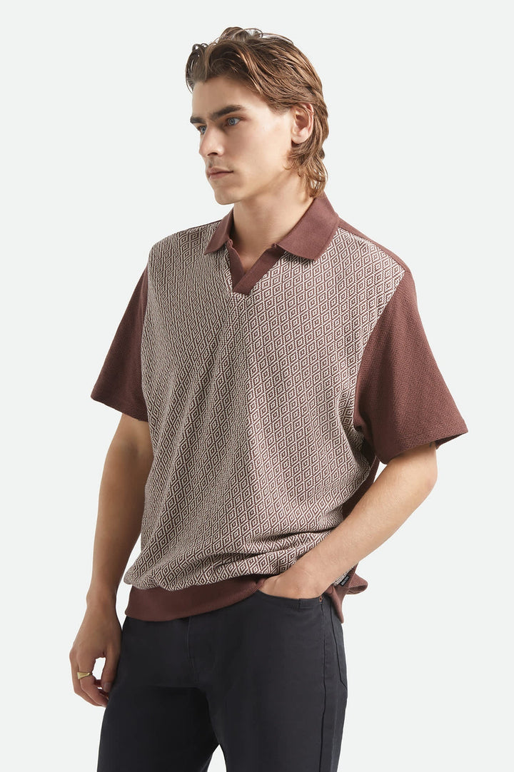 Brixton Theo Jacquard Short Sleeve Polo (Men&