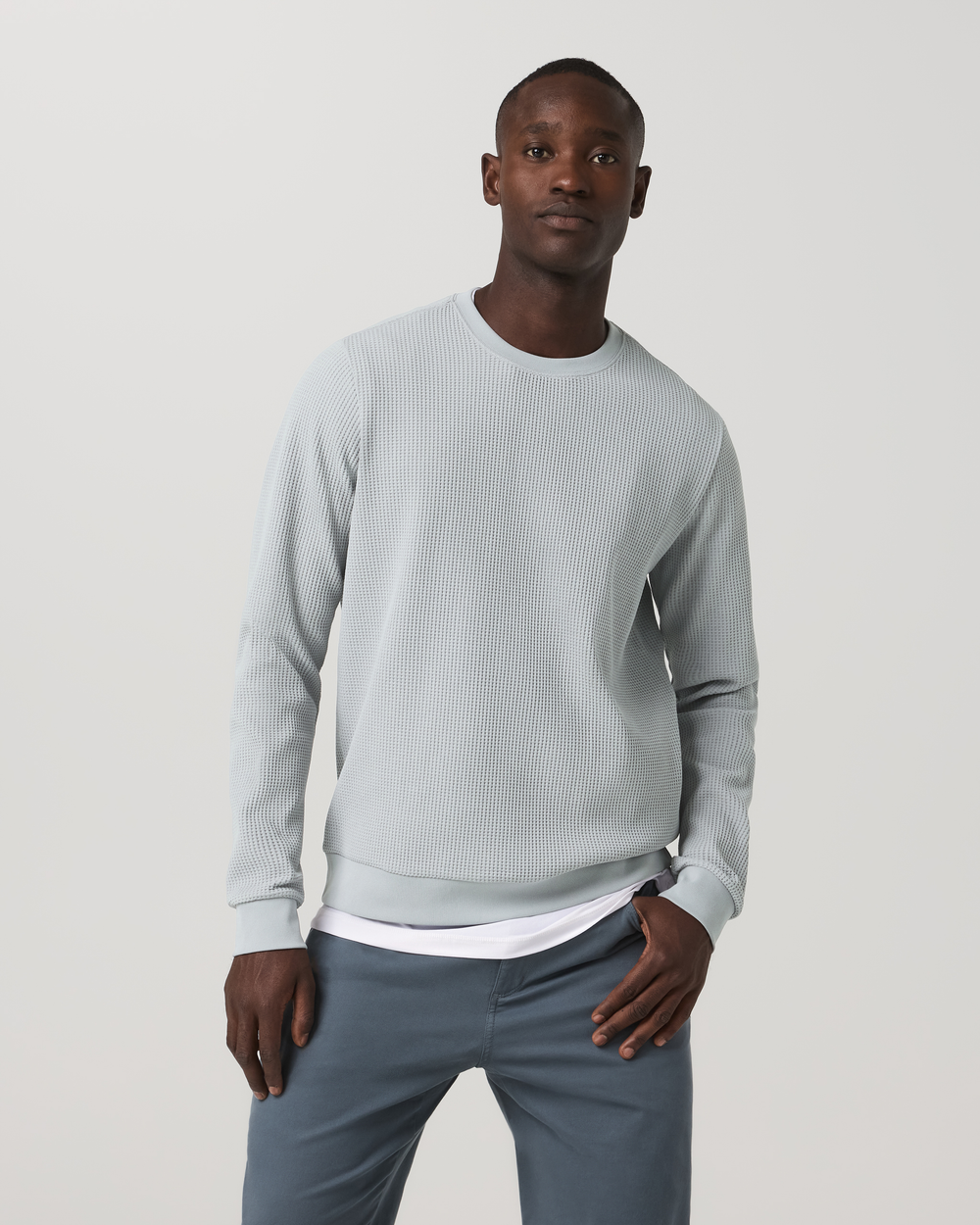 Vuori Tech Waffle Crew (Mens) | Sea Fog