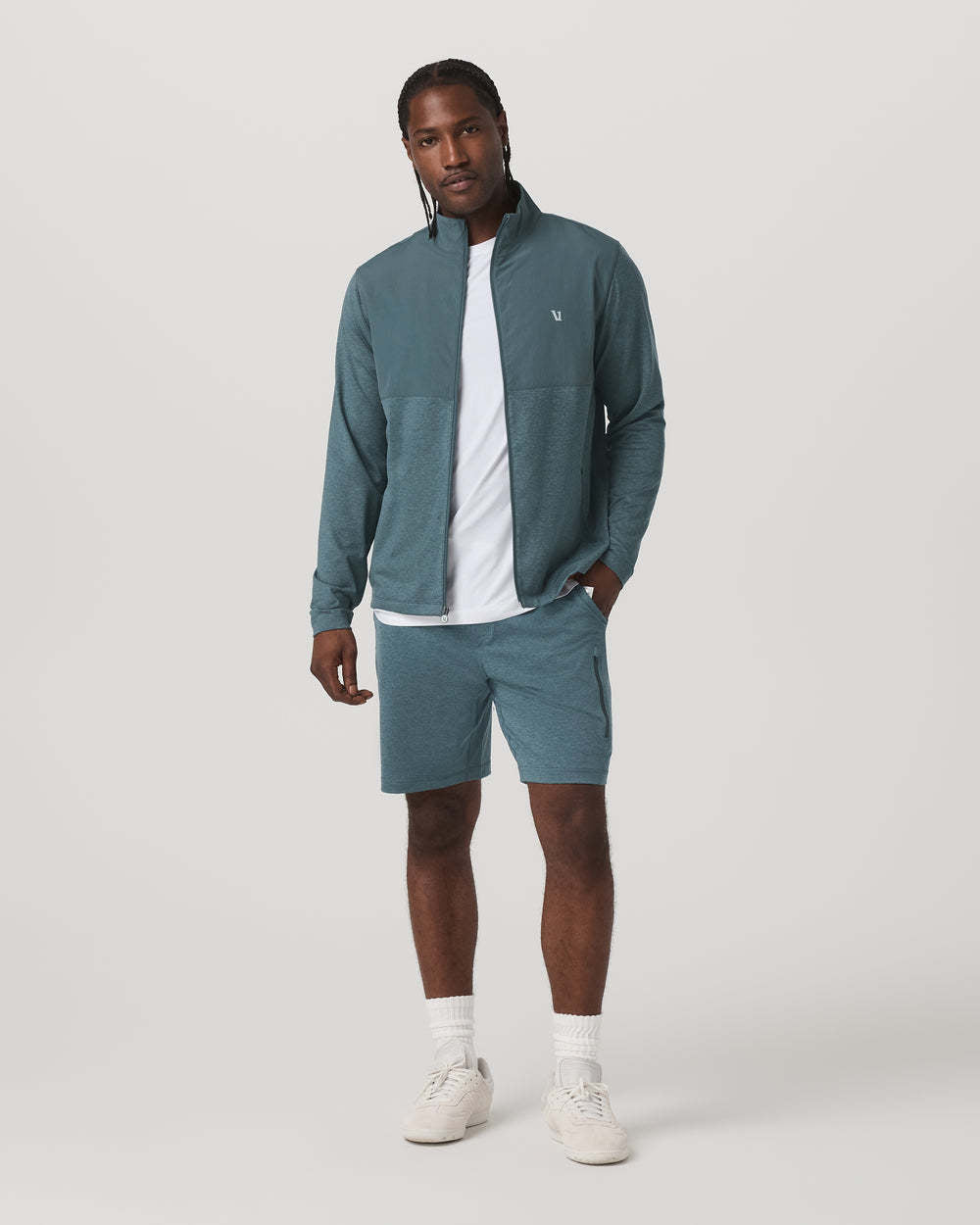 Vuori Sunday Performance Short 8" (Mens) | Blue Sea Heather