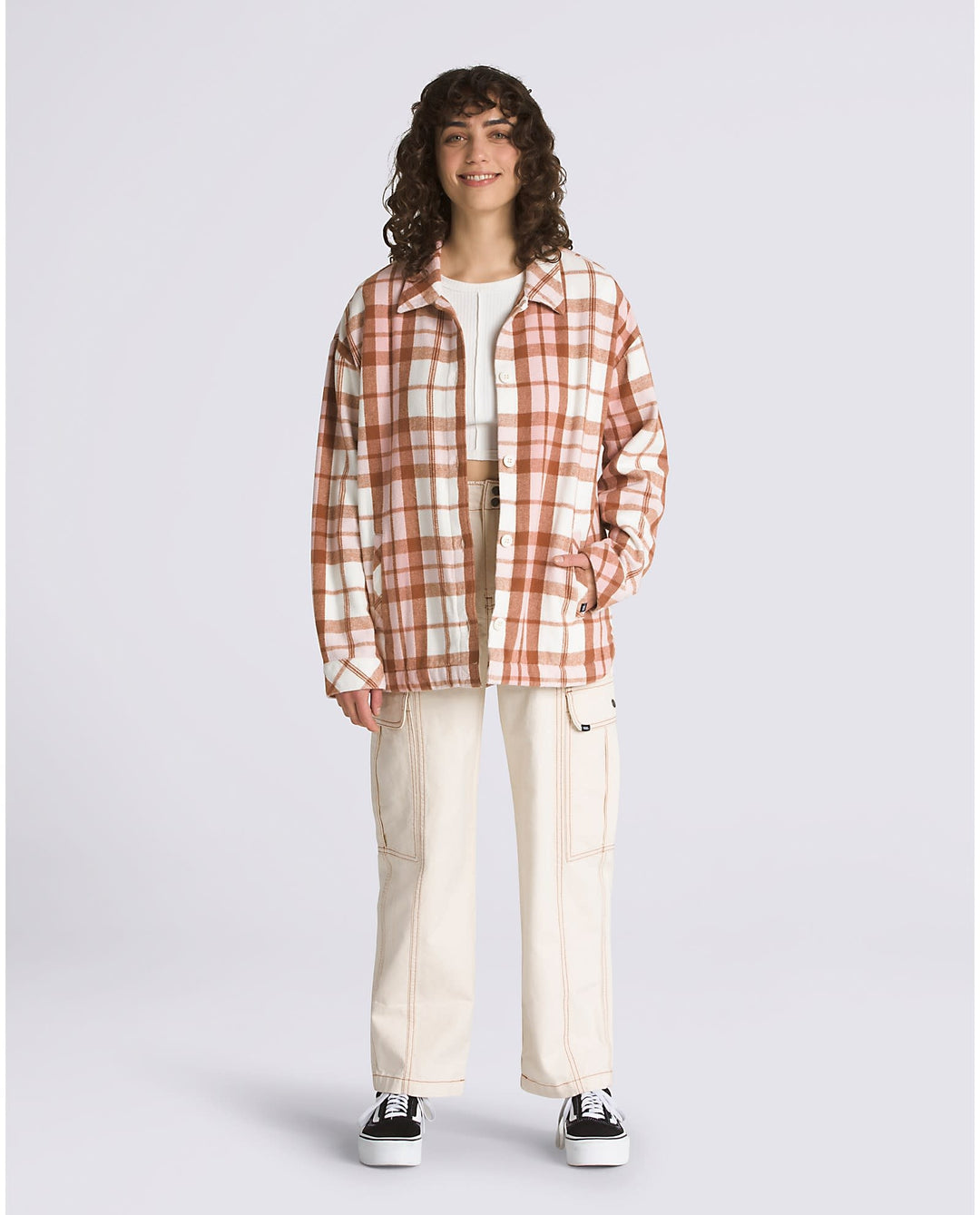 Vans Womens Eliza Ii Os Woven Shacket | Mocha Bisque