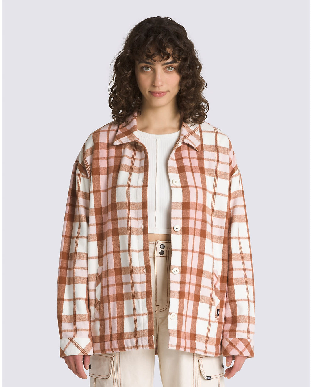 Vans Womens Eliza Ii Os Woven Shacket | Mocha Bisque