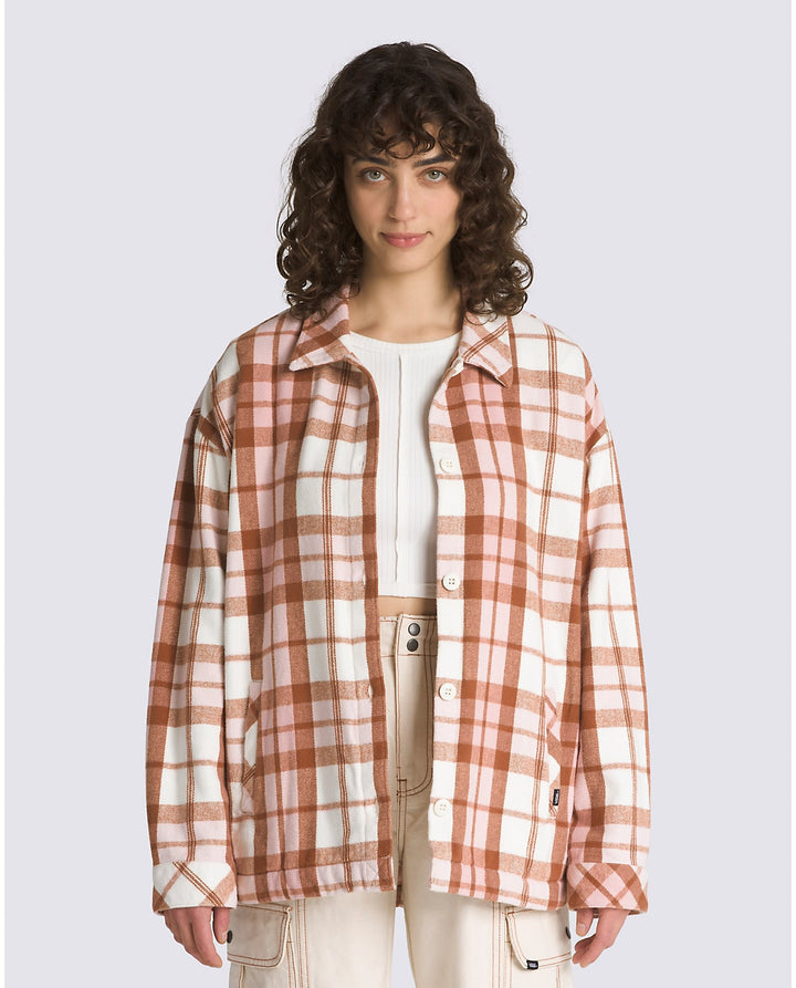 Vans Womens Eliza Ii Os Woven Shacket | Mocha Bisque