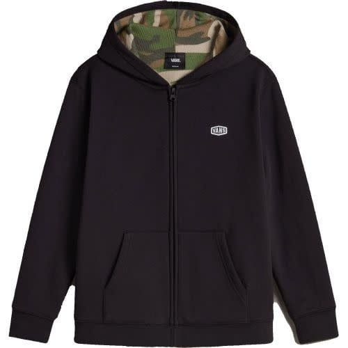 Vans Dover Thermal Lined Full Zip (Youth) | Black/Vintage Camo