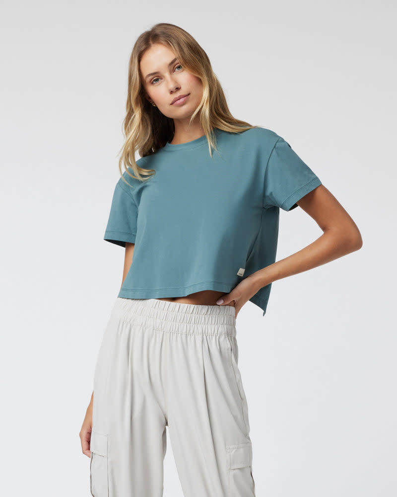 Vuori Womens S/S Feather Cross Back | Iron