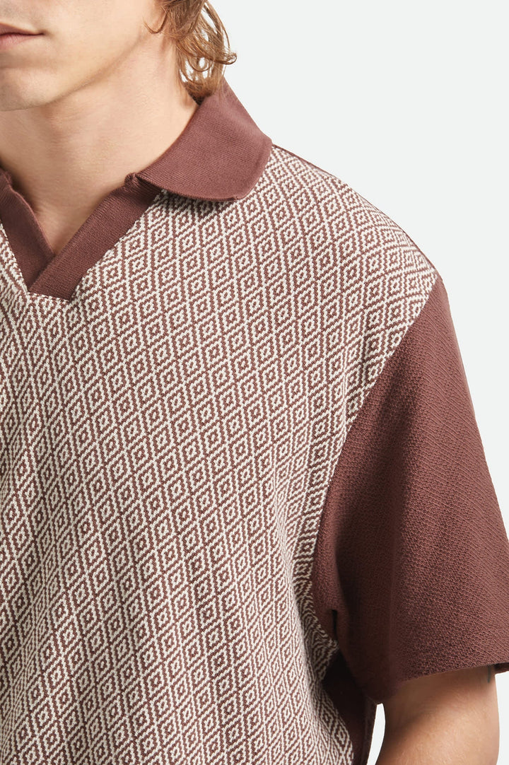 Brixton Theo Jacquard Short Sleeve Polo (Men&