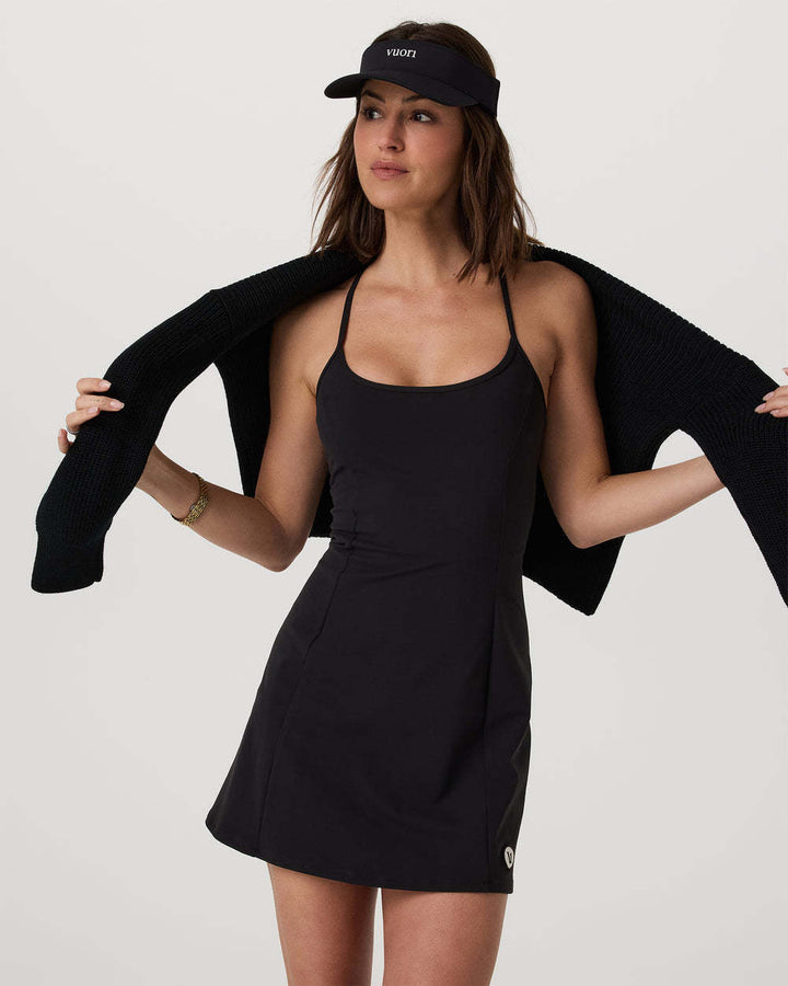 Vuori One Shot Tennis Dress (Womens) | Black