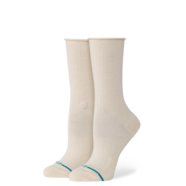 Stance Rolled Solid Crew (Womens) | Oatmeal