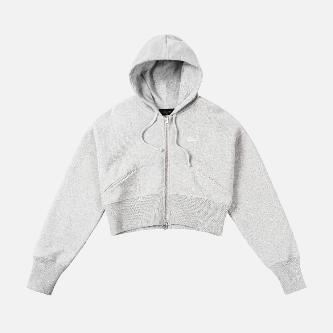 Dime Cropped Zip Hoodie (Women&