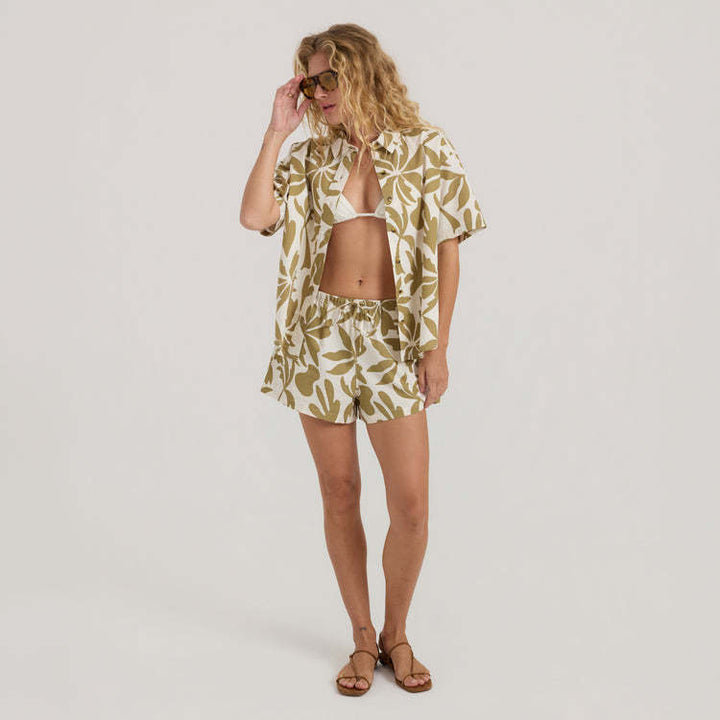 Roark Costa Ss Woven (Womens) | Dusty Olive