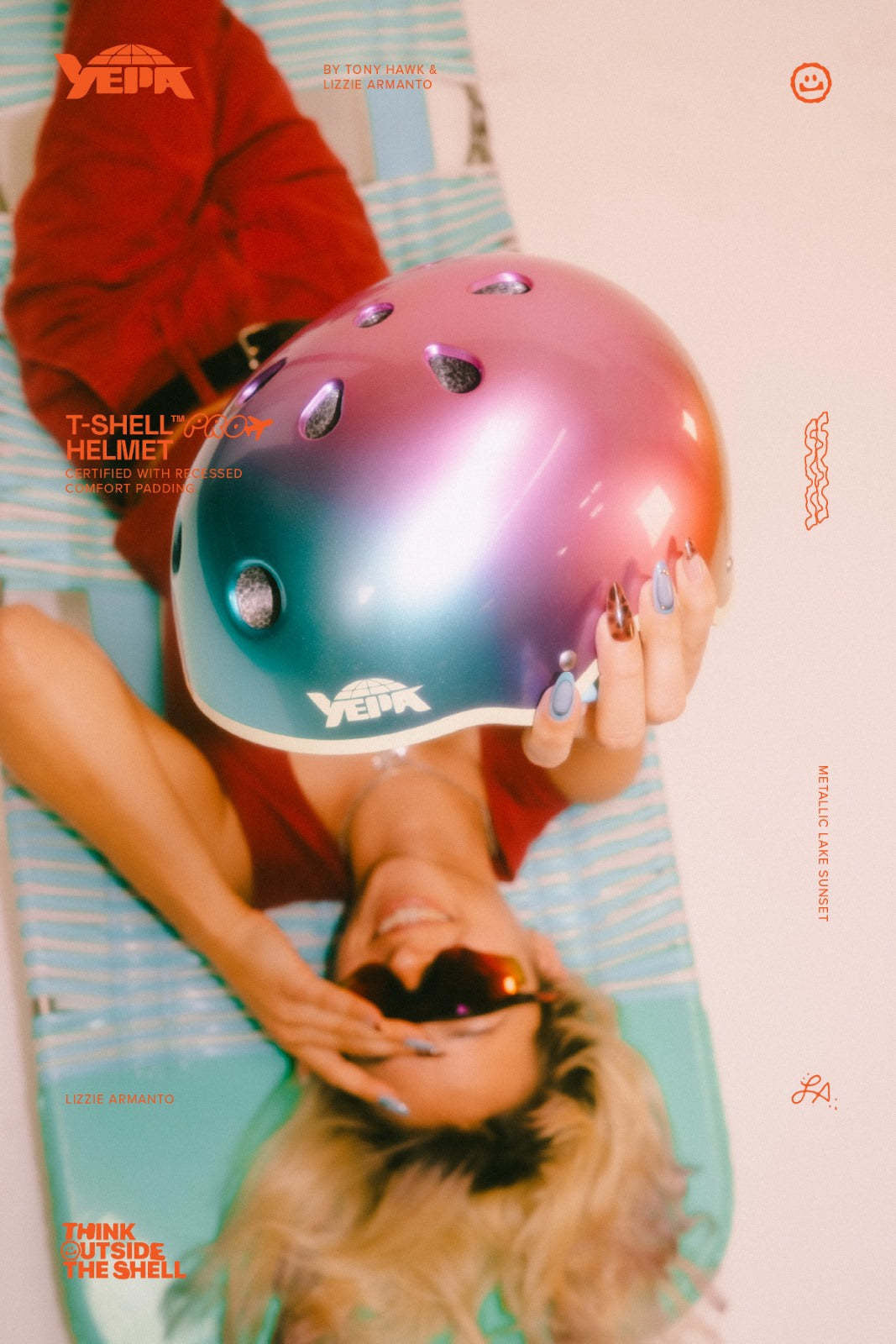Yepa T-Shell Pro Helmet Cpsc/Astm | Lizzie-Metallic Lake Sunset
