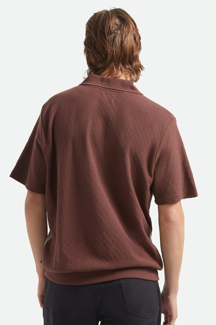 Brixton Theo Jacquard Short Sleeve Polo (Men&