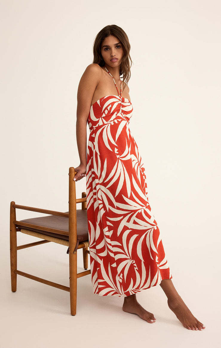 Z Supply Elodi Vacances Midi Dress | Cabana Red