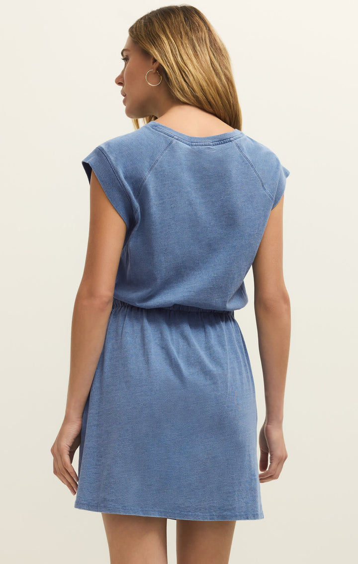 Z Supply Kalani Jersey Denim Dress | Santorini Indigo
