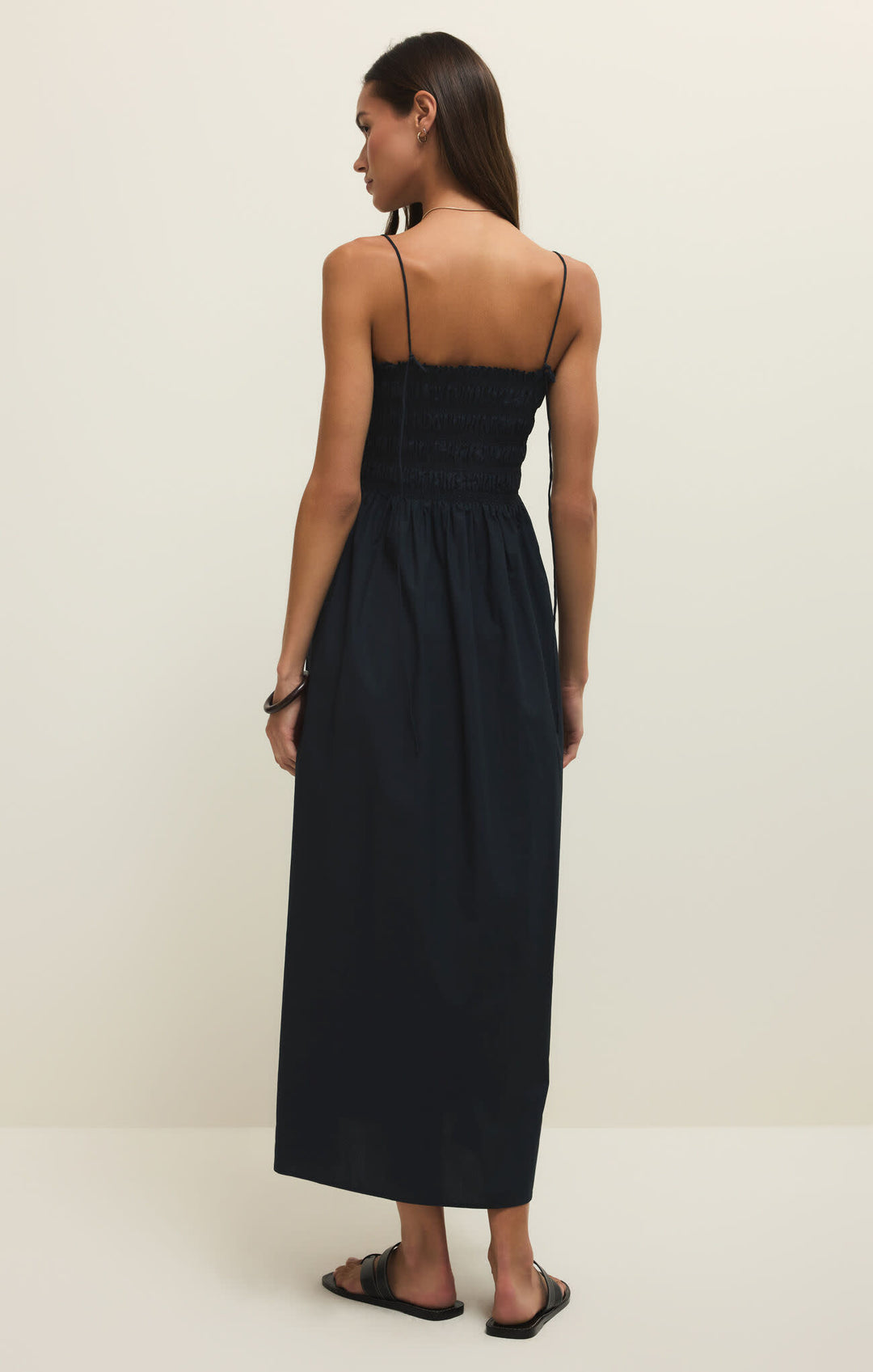 Z Supply Cornelia Poplin Midi Dress | Black