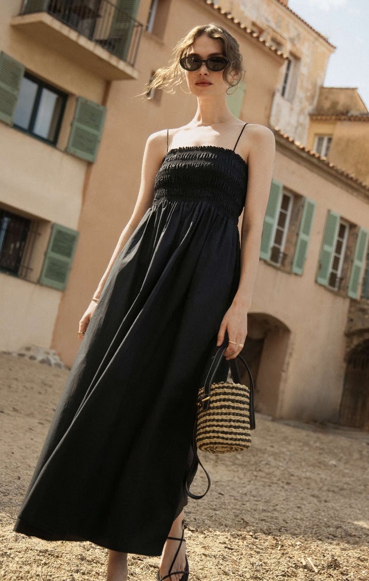 Z Supply Cornelia Poplin Midi Dress | Black