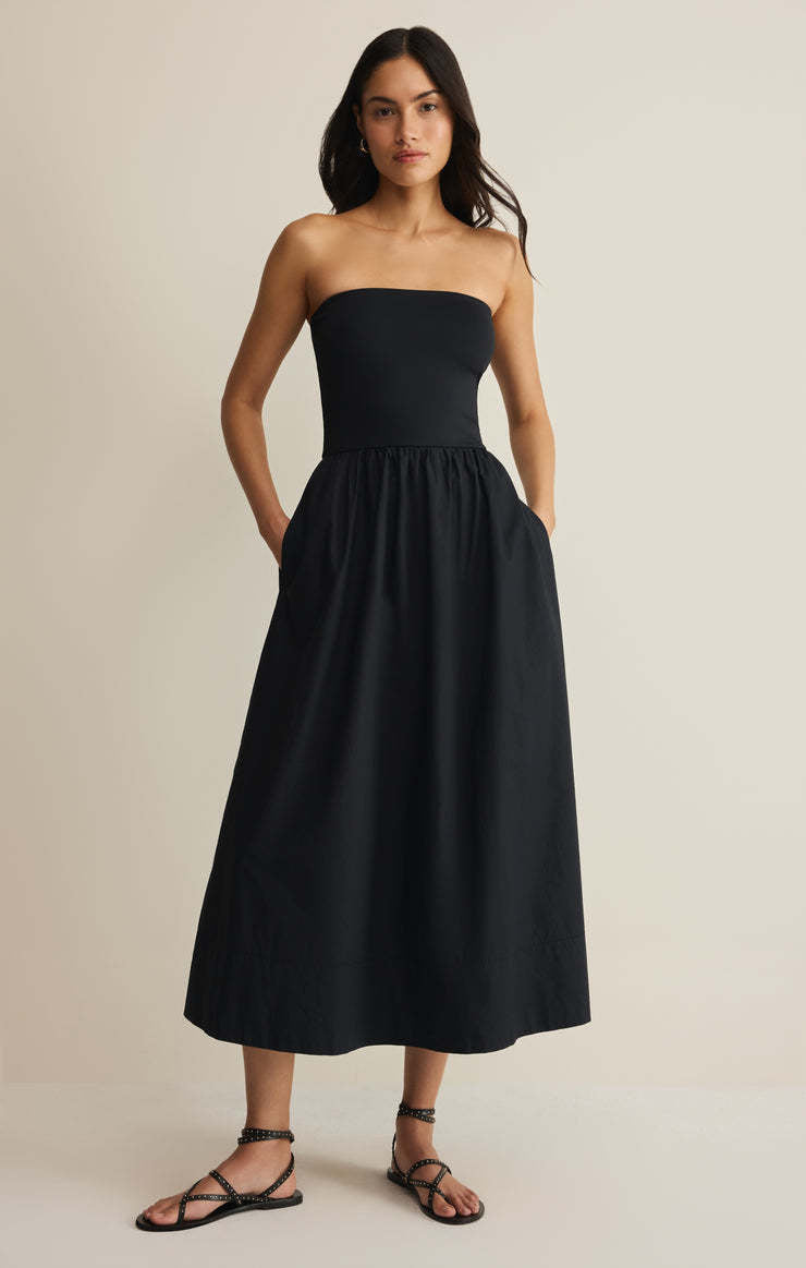 Z Supply Sunsought Strapless Midi Dress | Black
