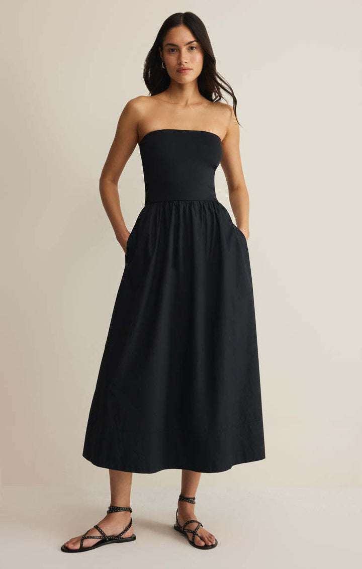 Z Supply Sunsought Strapless Midi Dress | Black