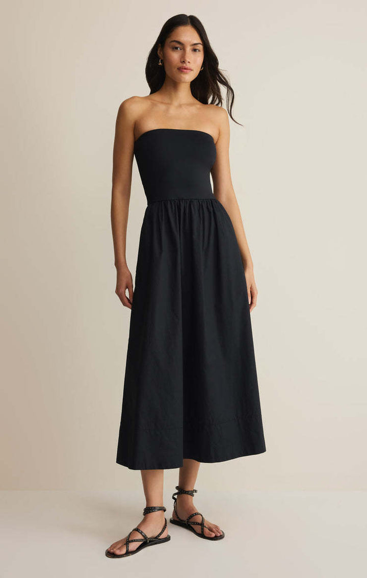 Z Supply Sunsought Strapless Midi Dress | Black
