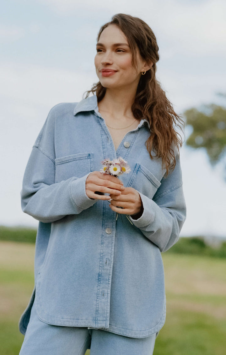 Z Supply All Day Knit Denim Jacket (Women&