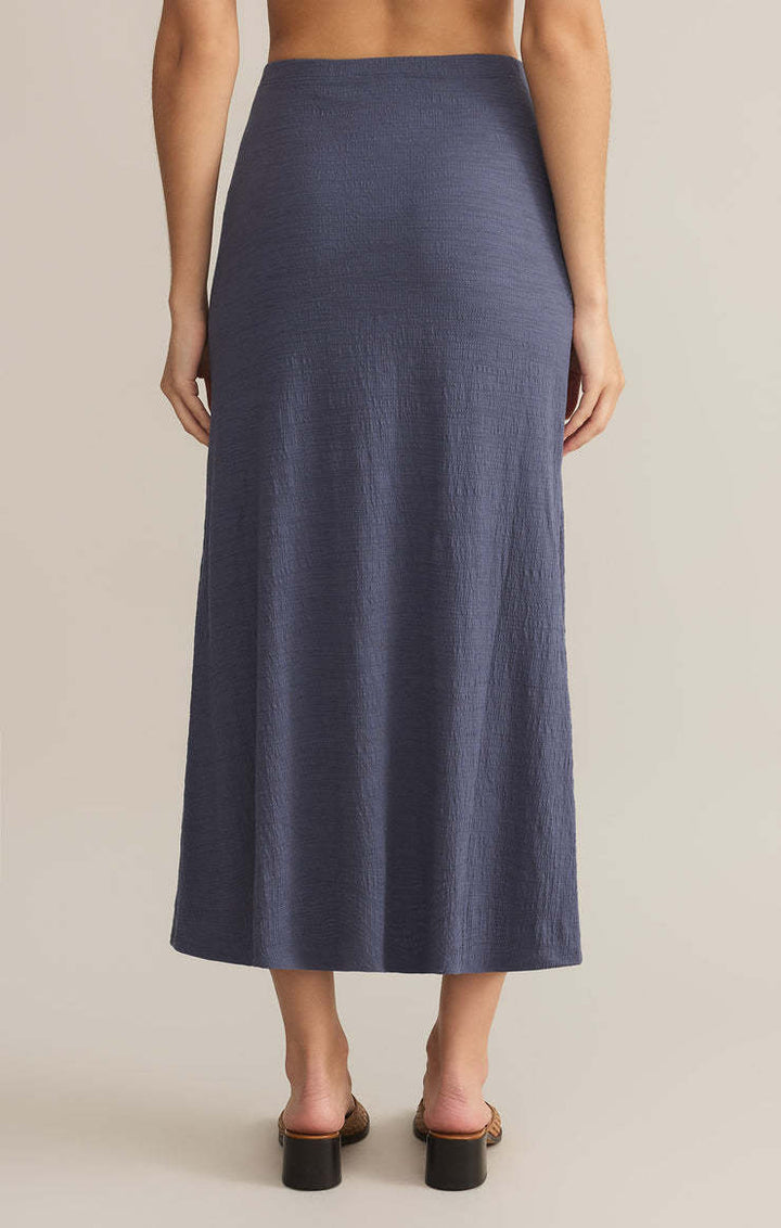 Z Supply Delavine Textured Midi Skirt | Worn Blue