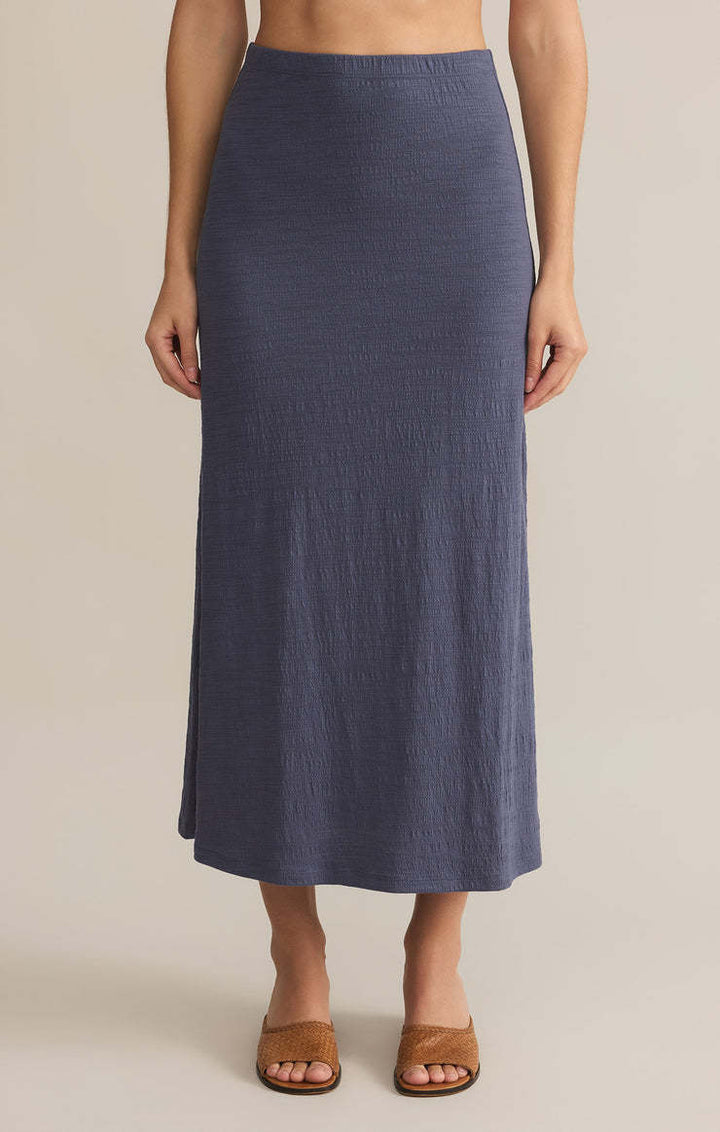 Z Supply Delavine Textured Midi Skirt | Worn Blue