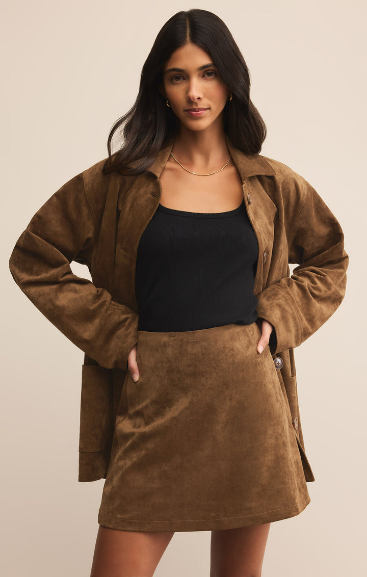 Z Supply Ciera Suede Mini Skirt | Coconut