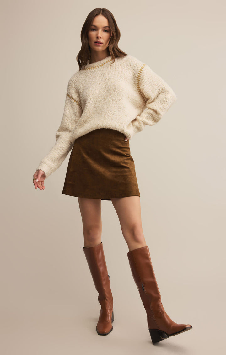 Z Supply Ciera Suede Mini Skirt | Coconut