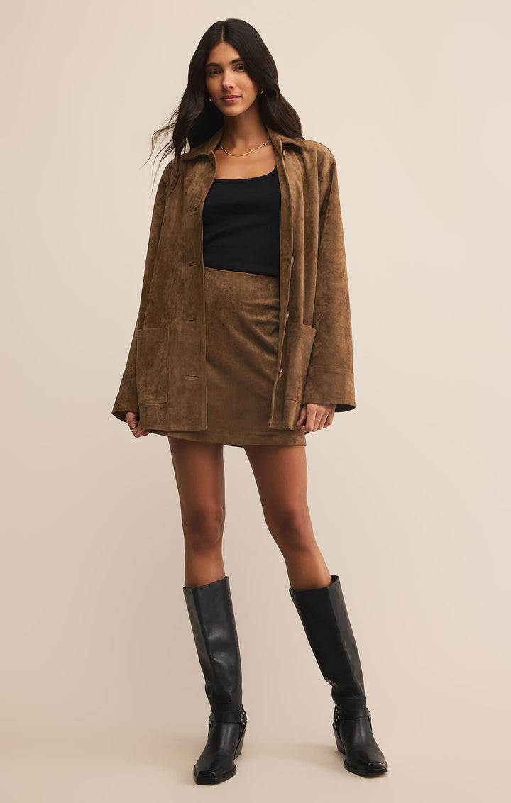 Z Supply Ciera Suede Mini Skirt | Coconut