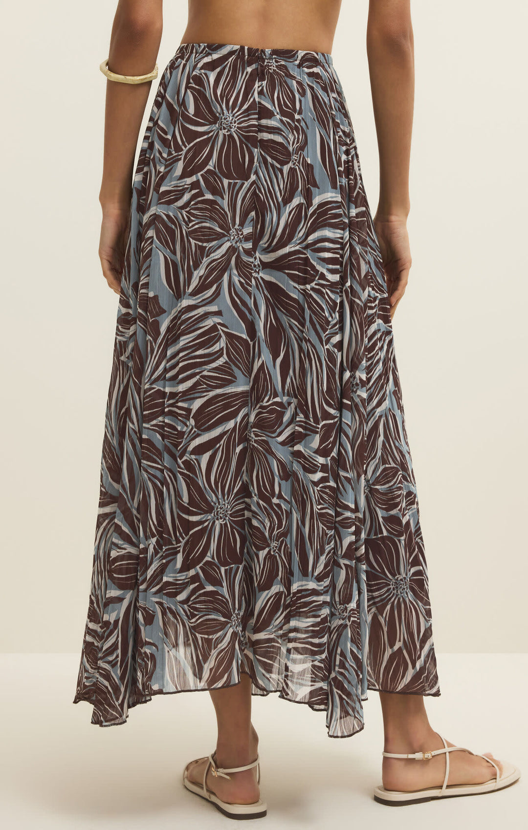 Z Supply Vitoria Zinn Floral Maxi Skirt | Chocolate Cherry