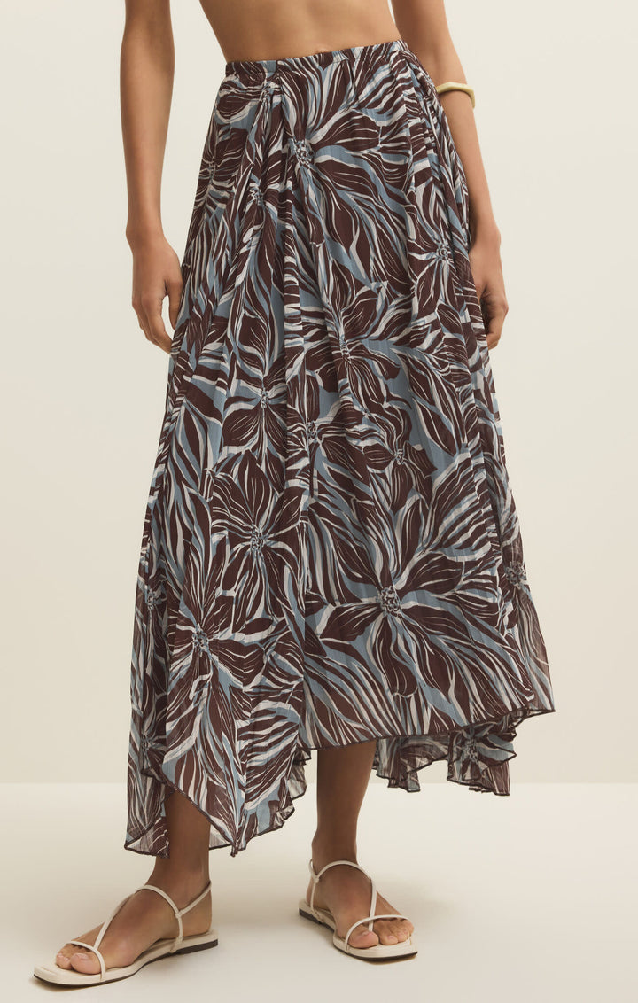 Z Supply Vitoria Zinn Floral Maxi Skirt | Chocolate Cherry