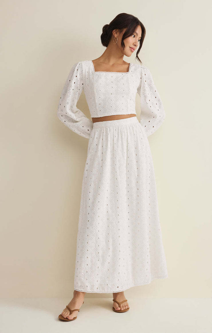 Z Supply Bria Eyelet Skirt | White