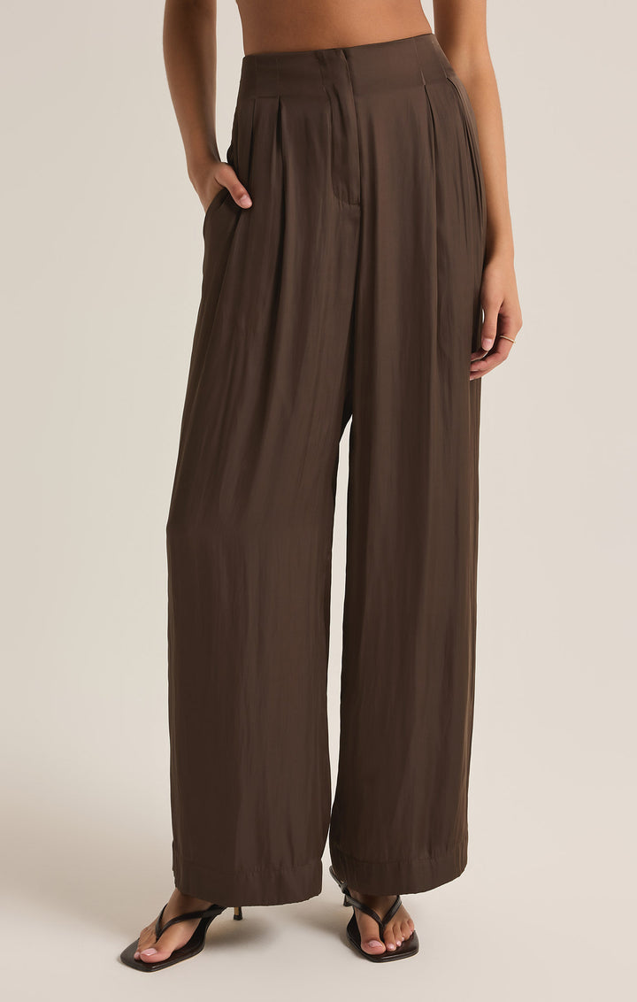 Z Supply Lisse Wide Leg Pant | Dark Chocolate