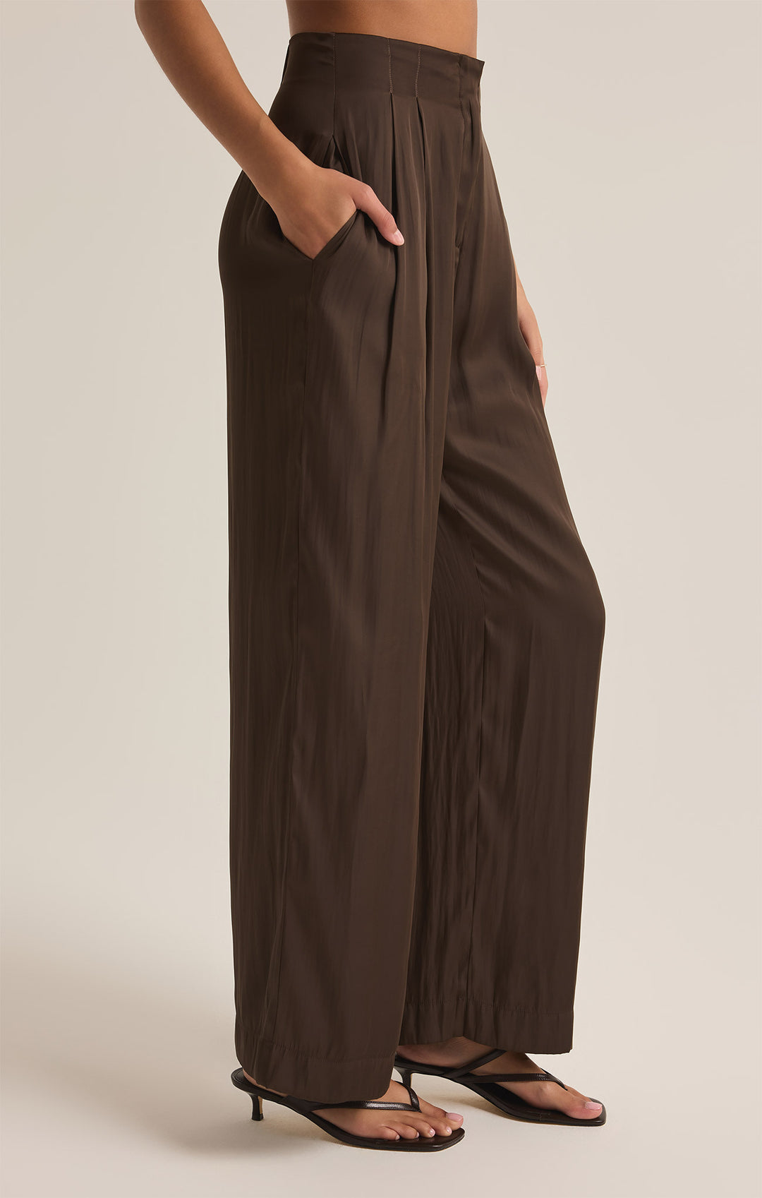 Z Supply Lisse Wide Leg Pant | Dark Chocolate