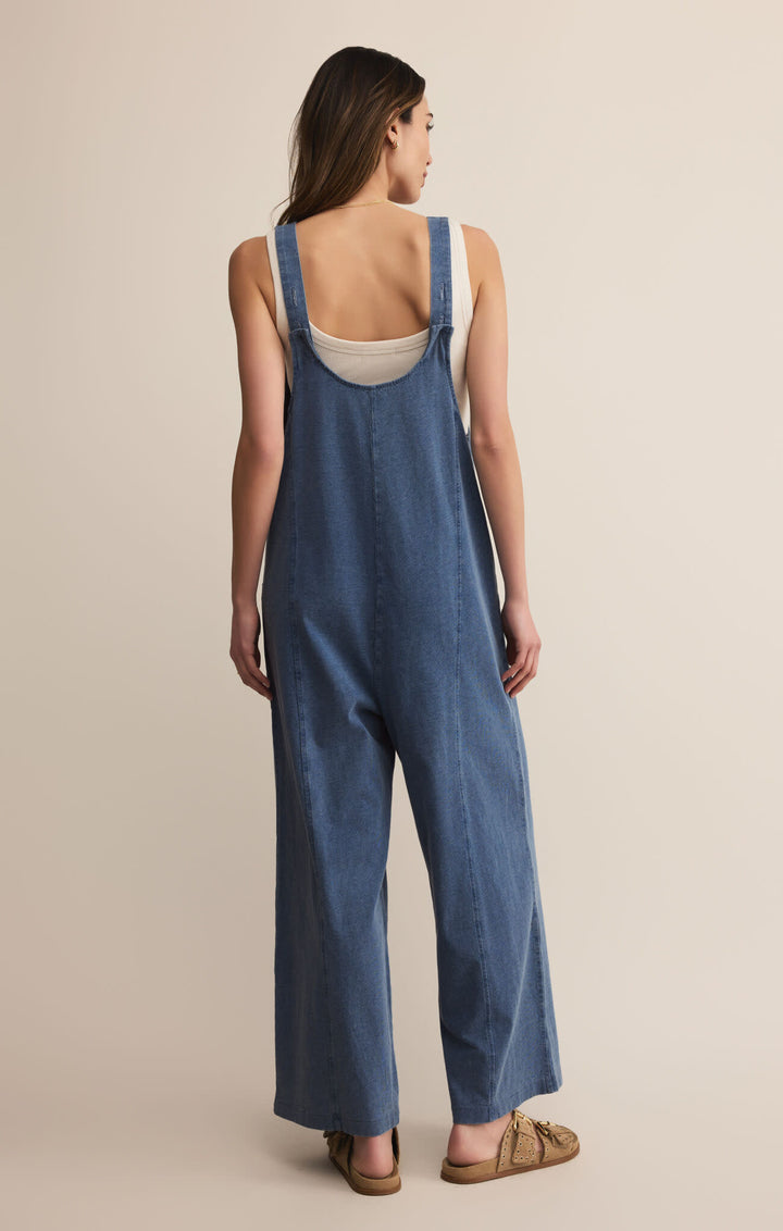 Z Supply Brasilia Jersey Denim Jumpsuit | Vintage Indigo