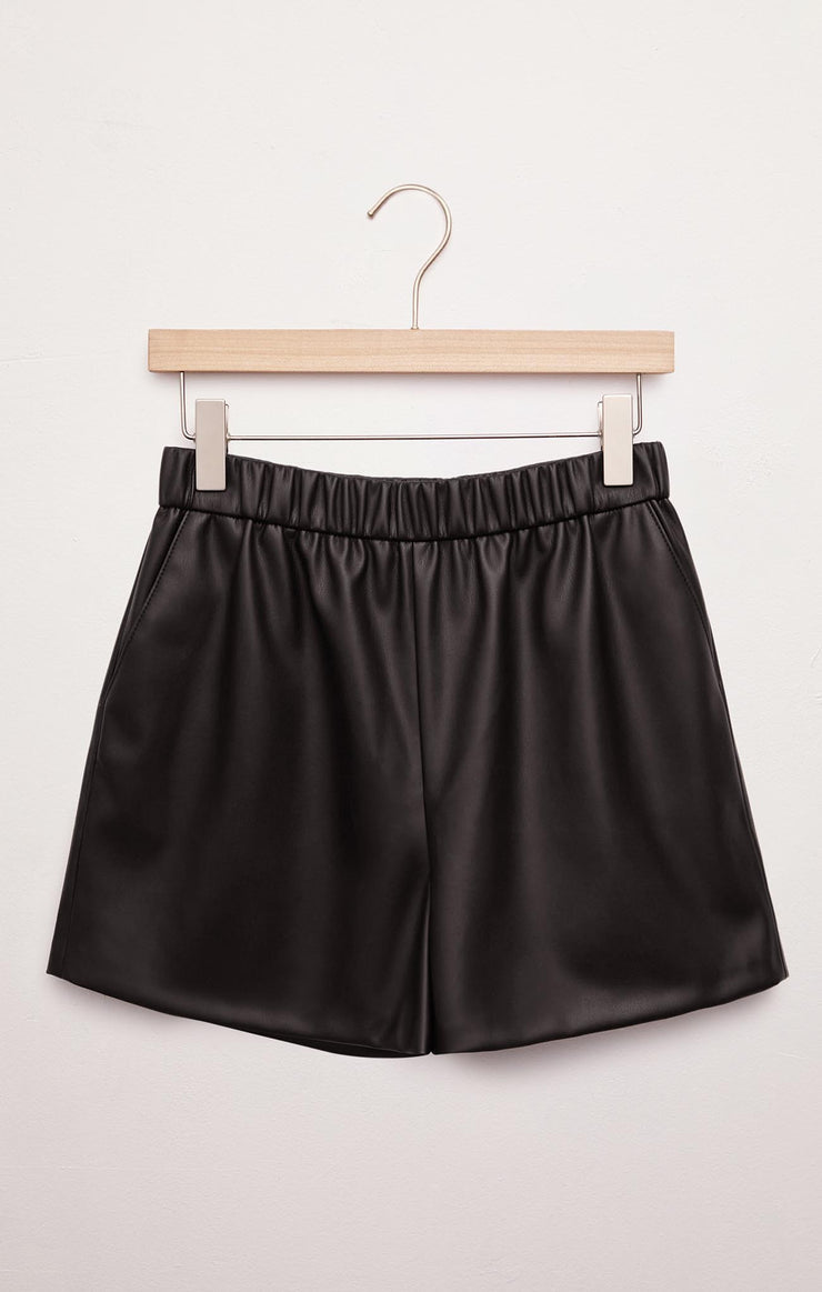 Z Supply Tia Faux Leather Short | Black