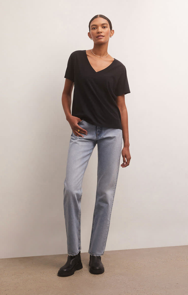 Z Supply Girlfriend V-Neck Tee (Women&