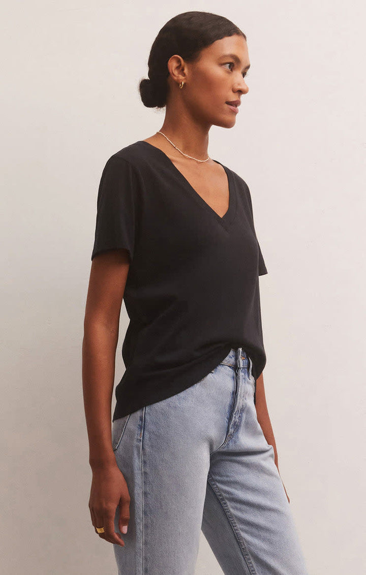 Z Supply Girlfriend V-Neck Tee (Women&