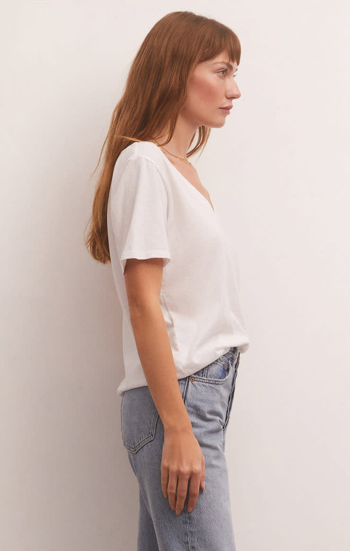 Z Supply Girlfriend V-Neck Tee (Women&