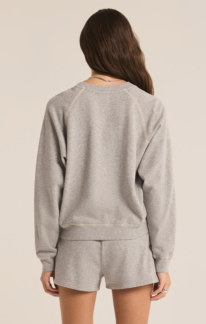 Z Supply Saldana French Terry Top | Classic Heather Grey