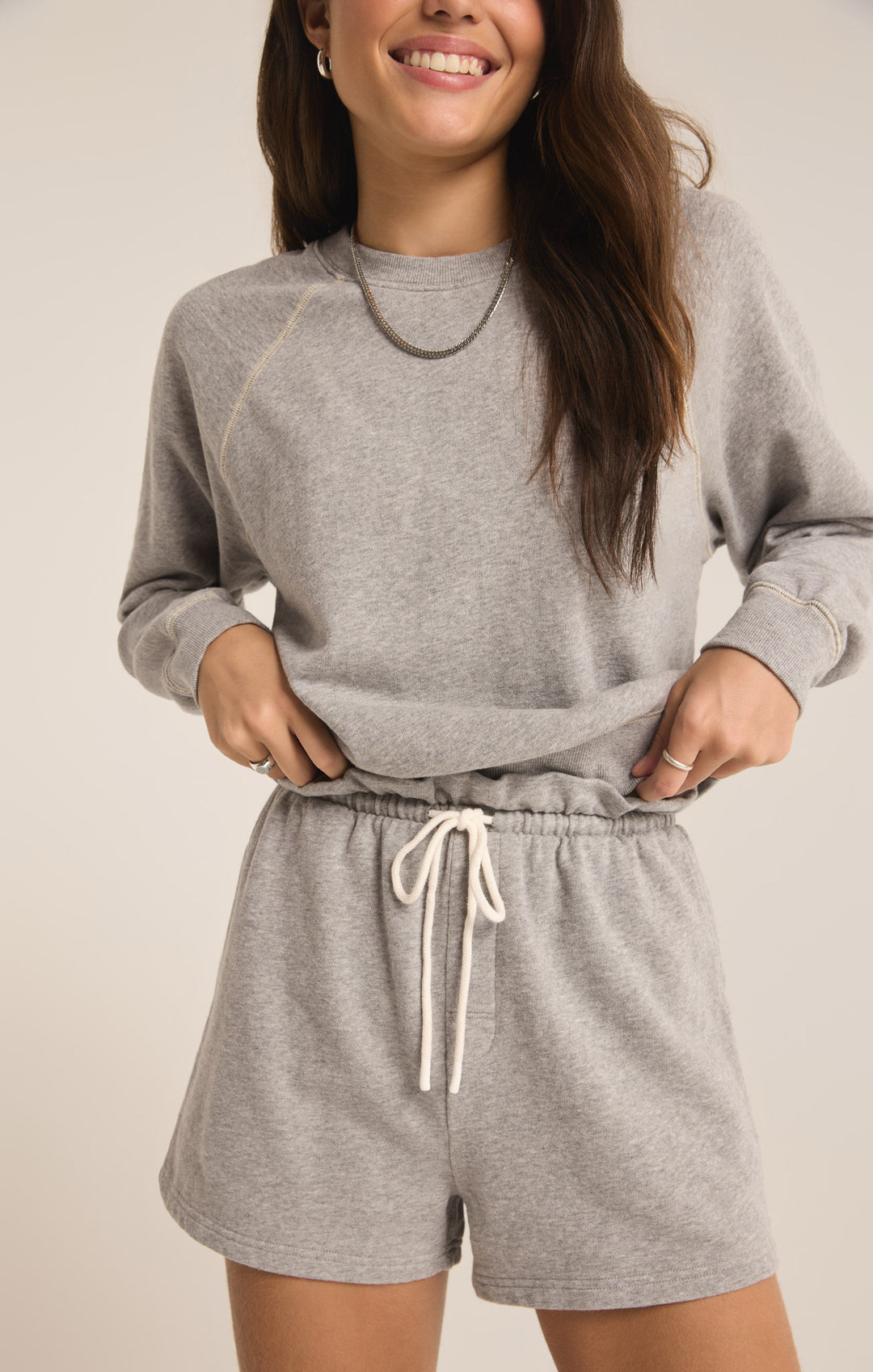 Z Supply Saldana French Terry Top | Classic Heather Grey