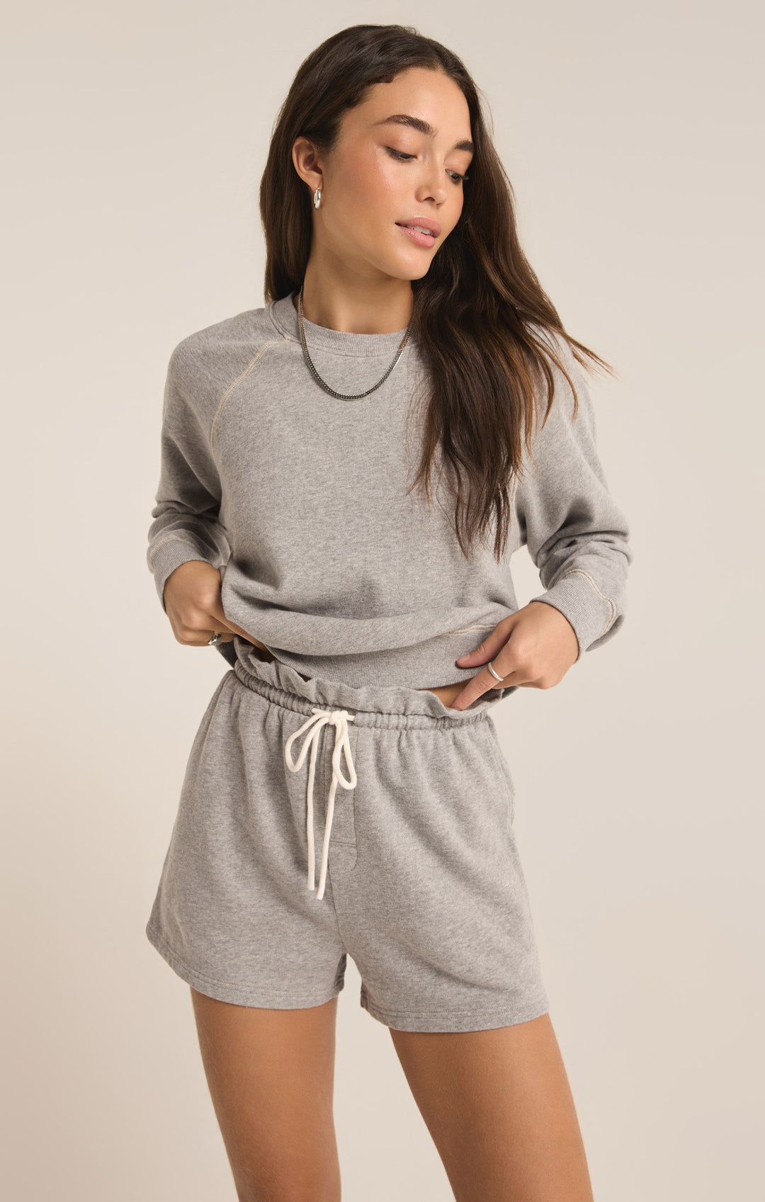 Z Supply Saldana French Terry Top | Classic Heather Grey