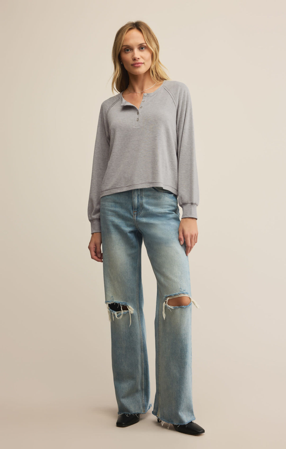 Z Supply About Town Top | Classic Heather Grey