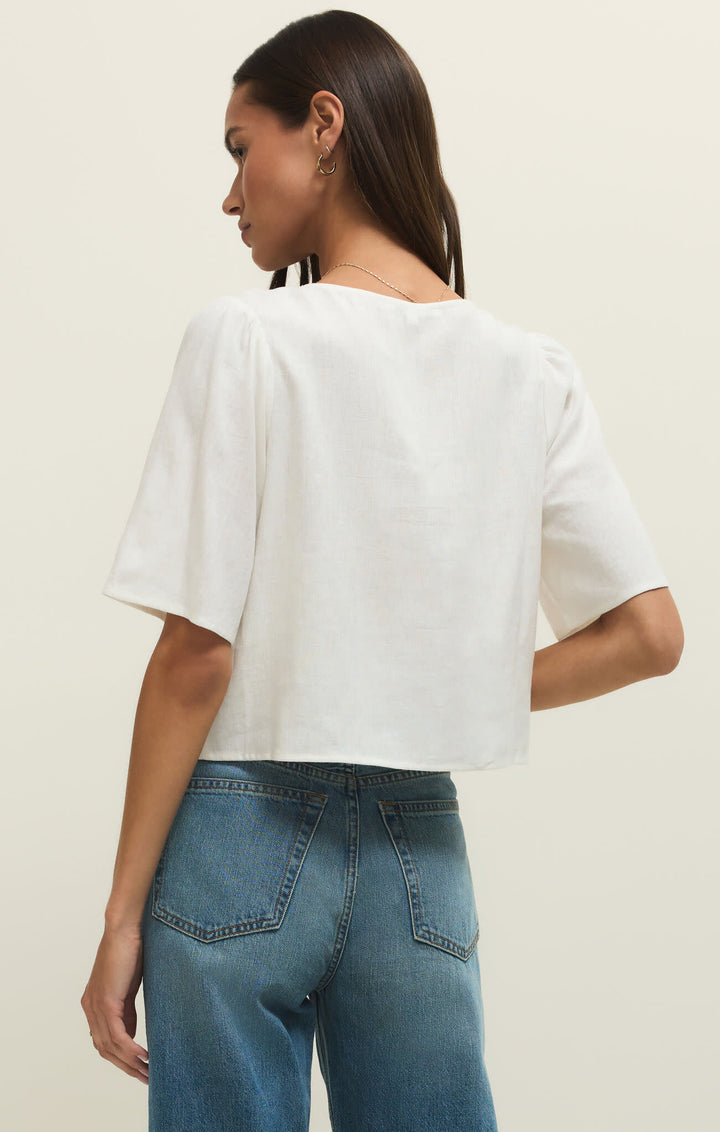 Z Supply La Belle Linen Top | White