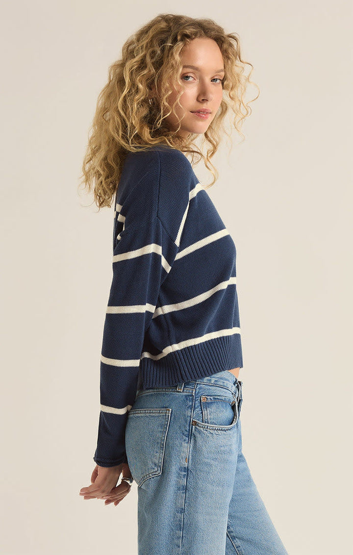 Z Supply Sienna Stripe Sweater (Womens) | Midnight
