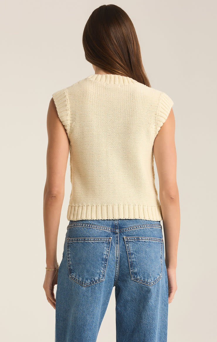 Z Supply Set Adrift Sweater Vest (Womens) | Sea Salt