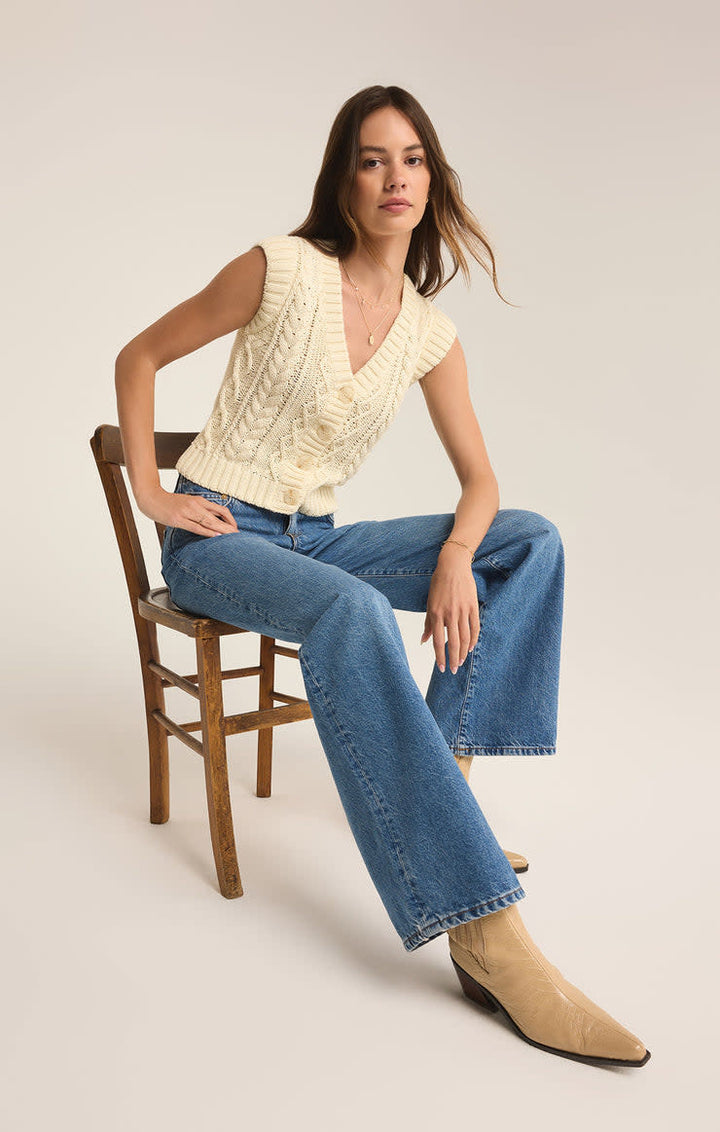 Z Supply Set Adrift Sweater Vest (Womens) | Sea Salt