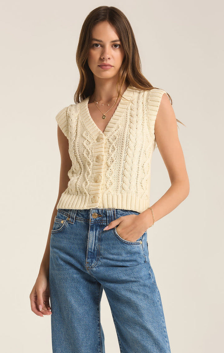 Z Supply Set Adrift Sweater Vest (Womens) | Sea Salt
