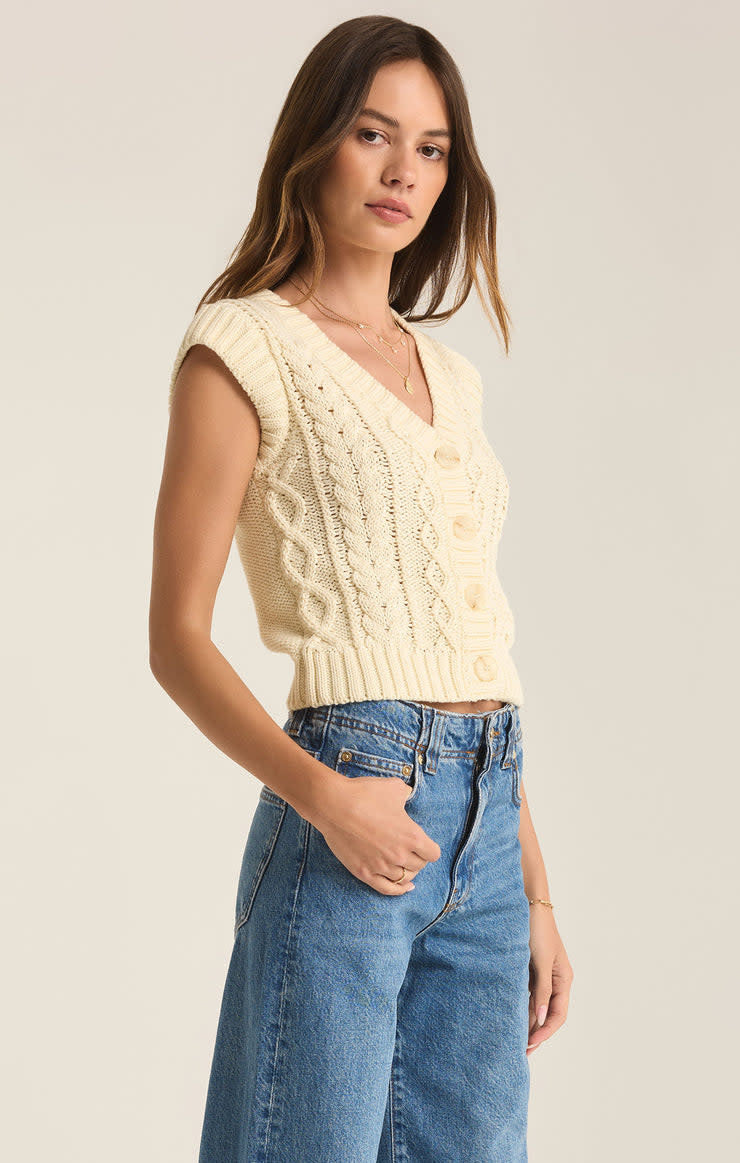 Z Supply Set Adrift Sweater Vest (Womens) | Sea Salt