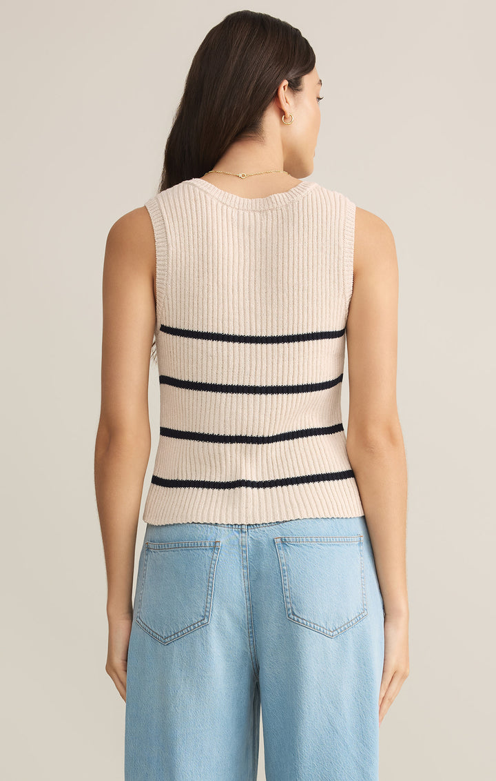 Z Supply Sycamore Stripe Sweater Vest (Womens) | Sea Salt