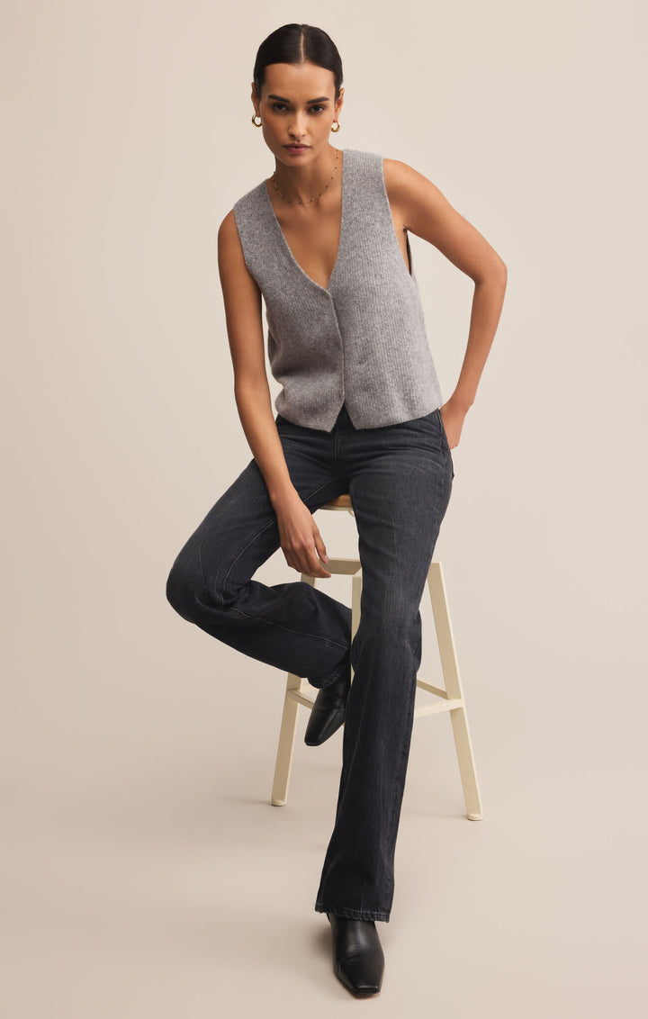 Z Supply Bryce Sweater Vest (Womens) | Medium Heather Grey